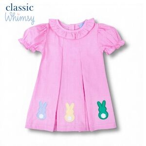 Classic Whimsy Storybook Rabbit Chloe Pink Gingham Easter Peeps Dress